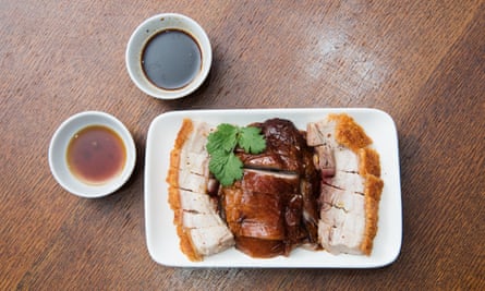“Simply magnificent”: roast duck and pork belly.