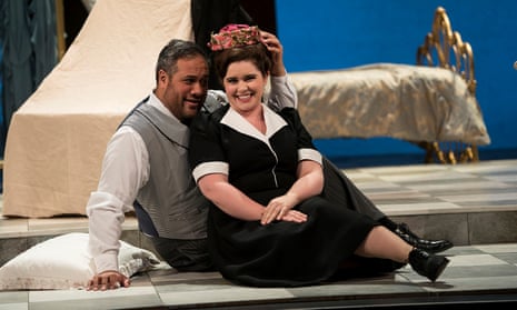 An easygoing couple … Jonathan Lemalu as Figaro and Tara Erraught as Susanna in Irish National Opera’s The Marriage of Figaro. 