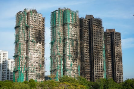 The burned tower blocks