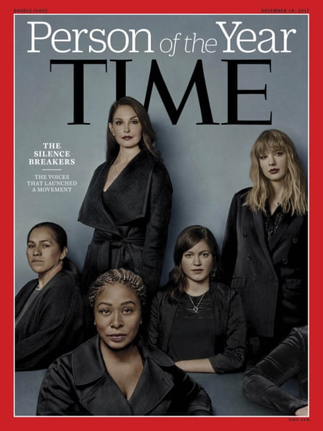 Time magazine’s Person of the Year edition went to ‘The Silence Breakers’ – those who have shared their stories about sexual assault and harassment. The magazine’s cover features (clockwise, from top) Ashley Judd, Taylor Swift, Susan Fowler, Adama Iwu and ‘Isabel Pascual’ (a pseudonym). (Time Magazine via AP)