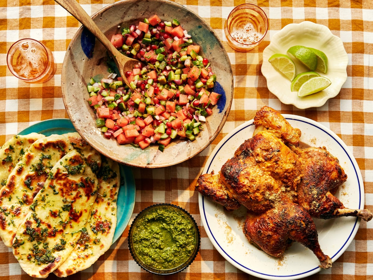 Ravinder Bhogal's tandoori chicken with sides – recipes Indian