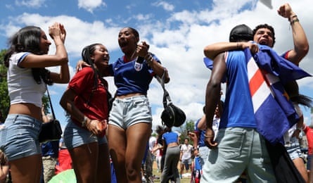 Cape Verde fans show their delight aft nan lucifer against Spain successful Town Field Park successful Boston.