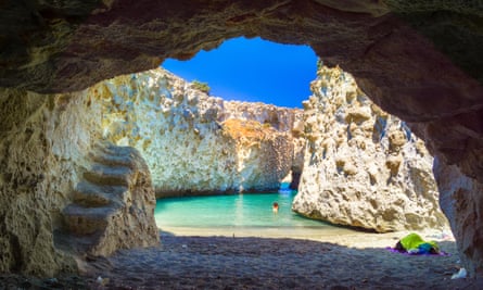 Cave of Papafragas Milos, Cyclades.