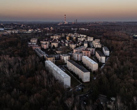 Zabrze, a southern district of the city, famous for its mining industry seen from above