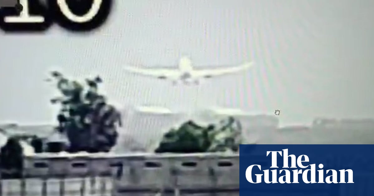 CCTV footage shows moment Air India plane crashes in Ahmedabad – video