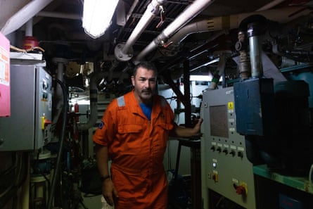 Gary van Eck walking through the research boat from Moana Minerals.