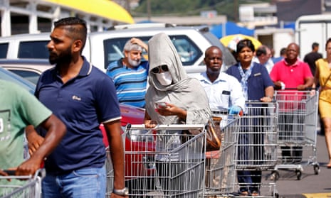 There has been widespread panic buying in South African since the lockdown was announced