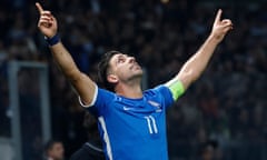 Anastasios Bakasetas celebrates scoring for Greece