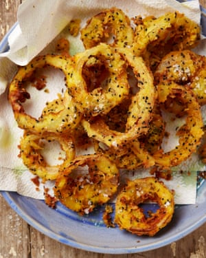 Turmeric onion rings by Yotam Ottolenghi