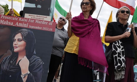 Activists demonstrate near the White House in Washington over the death of Mahsa Amini in police detention in Iran