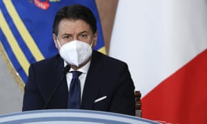 Italian prime minister Giuseppe Conte during the year-end press conference on Wednesday.