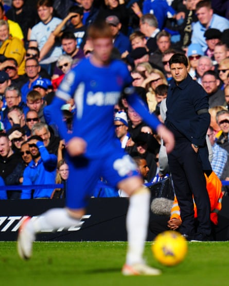 Mauricio Pochettino watches Cole Palmer in action for Chelsea
