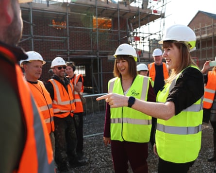 Rachel Reeves and Angela Rayner visiting a housing development site in Stoke on Trent, March 2025