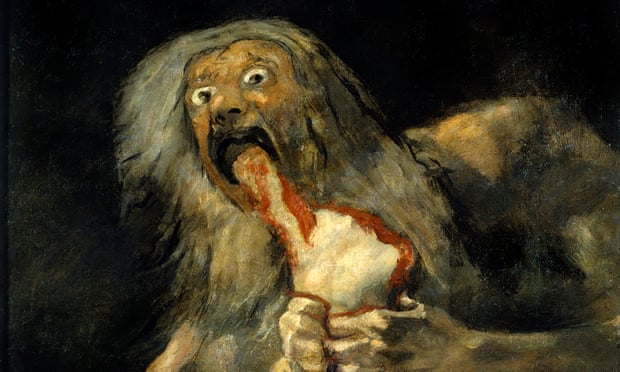 A detail from Saturn Devouring his Son by Francisco de Goya