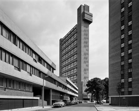Black and white picture of Trellick Tower in 1972