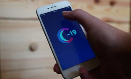 The C-19 symptom tracker app on a smartphone