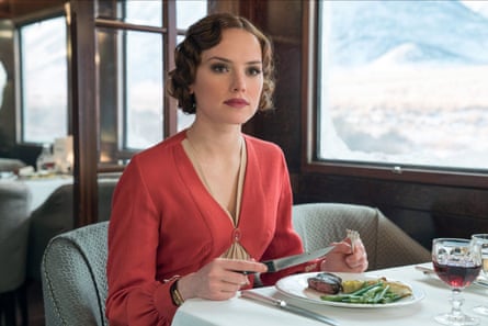 Actor Daisy Ridley playing Mary Debenham in Murder On The Orient Express.