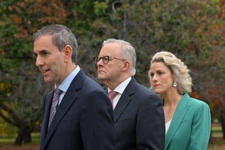 From left, treasurer Jim Chalmers, PM Anthony Albanese and housing minister Clare O’Neil.