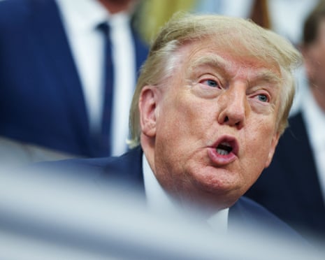 Donald Trump speaks during an Oval Office event to announce new pricing for some drugs on 18 September.