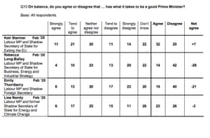 Polling on Labour leadership