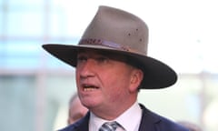 Nationals leader and deputy PM Barnaby Joyce outside parliament in June.