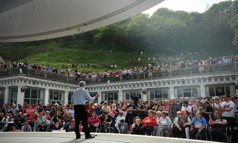 Jeremy Corbyn speaking during a general election campaign event in Scarborough this afternoon.