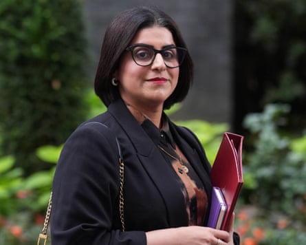Shabana Mahmood walking near Downing Street