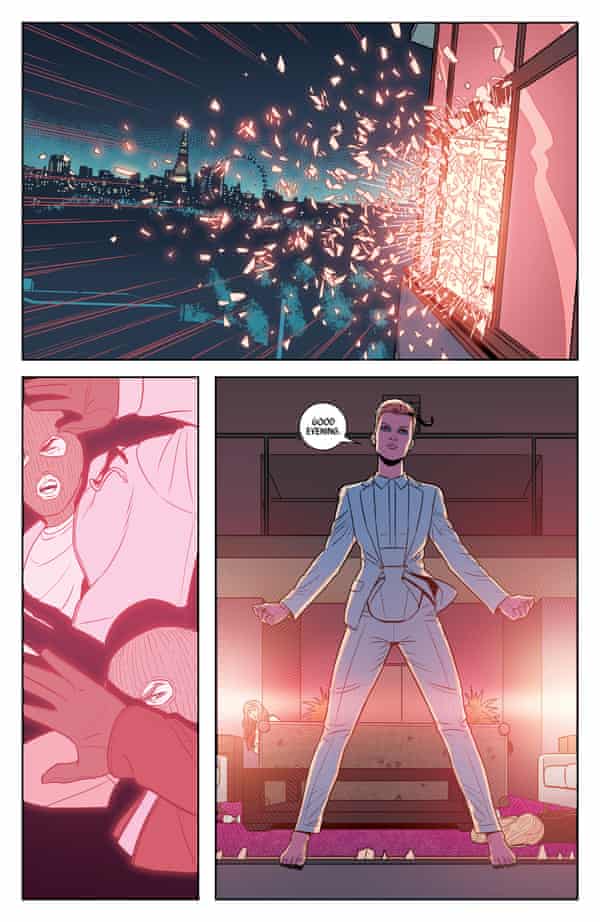 A page from The Wicked and the Divine featuring Luci AKA Lucifer, a David Bowie-like character.