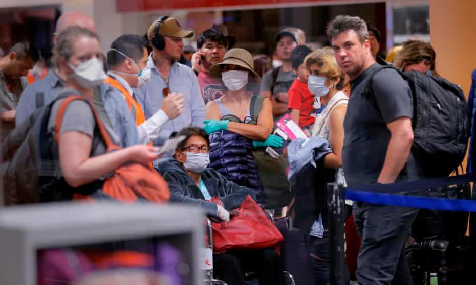 Travellers await flights out of Peru