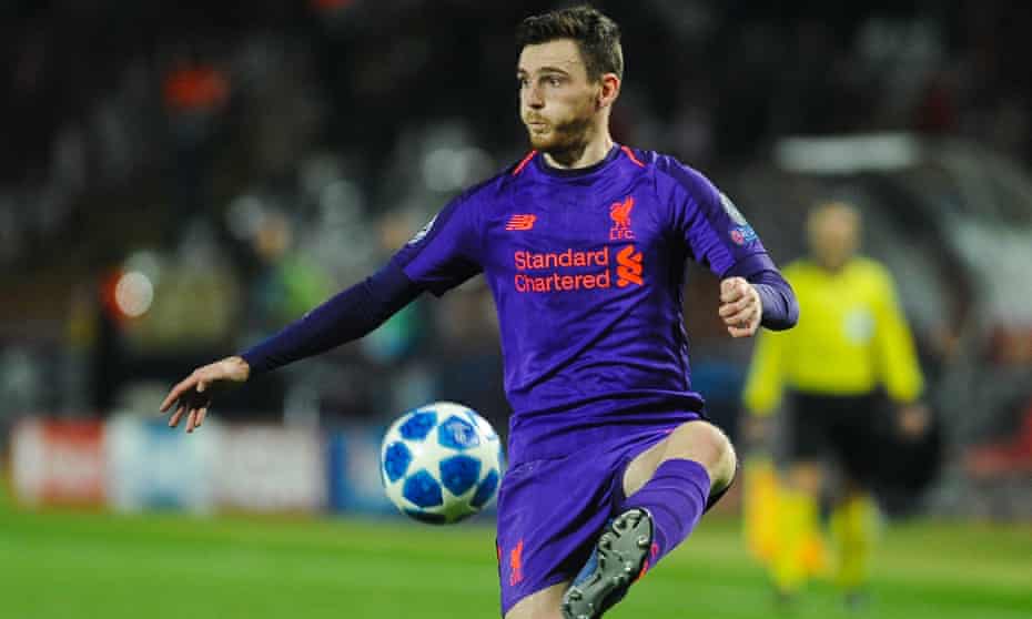 Andy Robertson in action against Red Star Belgrade