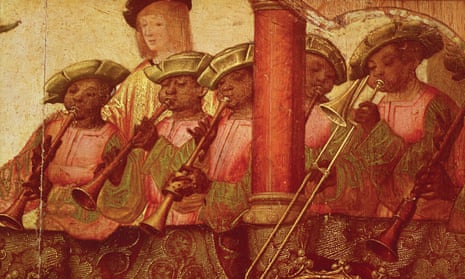 Black musicians in a Portuguese painting c 1520
