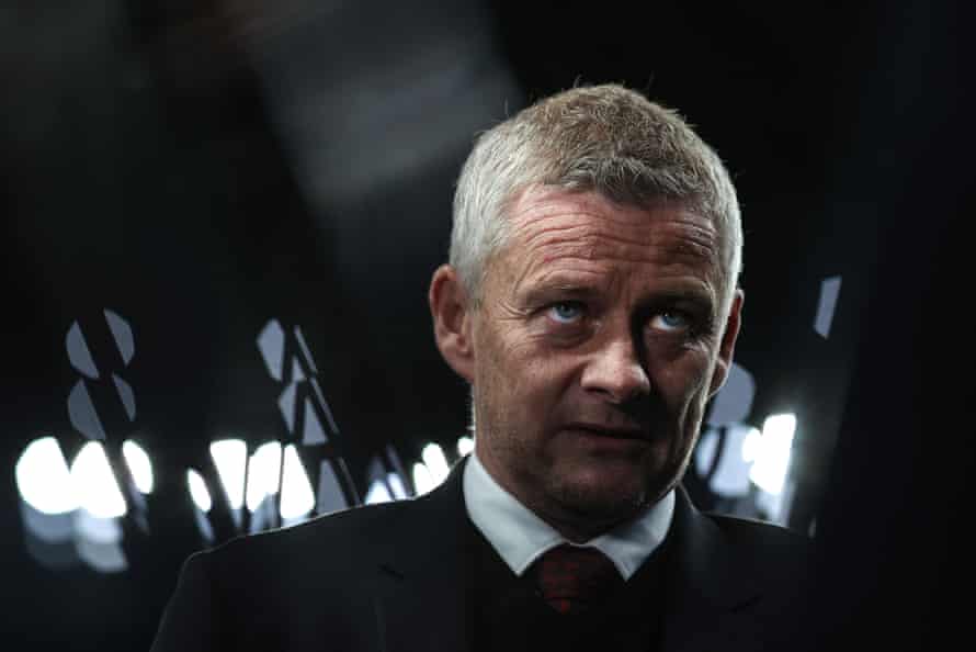 Manchester United manager Ole Gunnar Solskjær is interviewed before the Premier League match at Tottenham Hotspur. United won 3-0.
