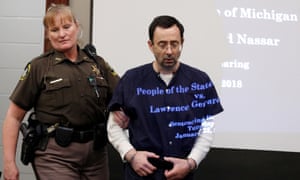 Larry Nassar during his sentencing hearing in Lansing Michigan.