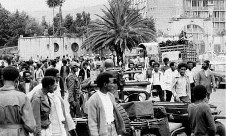 Students protest in Addis Ababa, Ethiopia, September 17, 1974, against the military committee that seized political power last week.