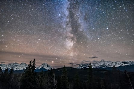 The Milky Way over Athabasca Pass, Alberta, Canada.