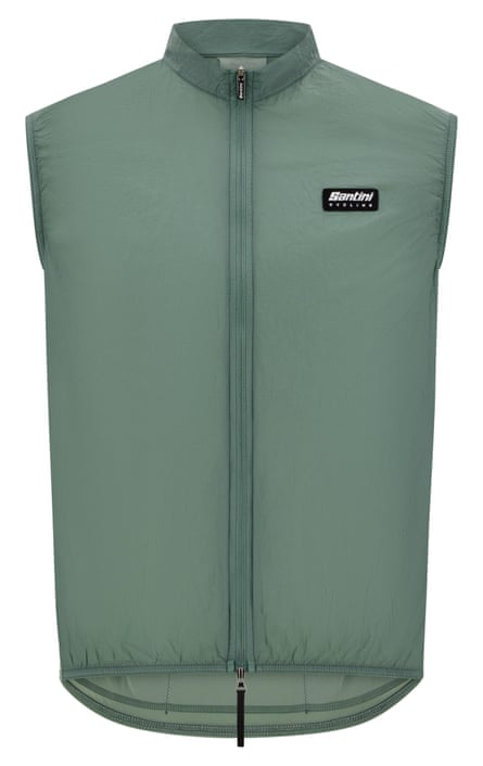Santini green windproof cycling vest