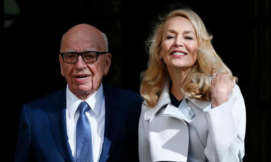 Rupert Murdoch and Jerry Hall in London in March 2016, just before their marriage.