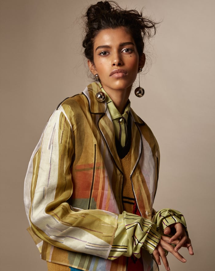Model Pooja Mor wearing Prada clothes