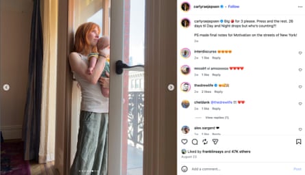A new-mother post on Jepsen’s Instagram.