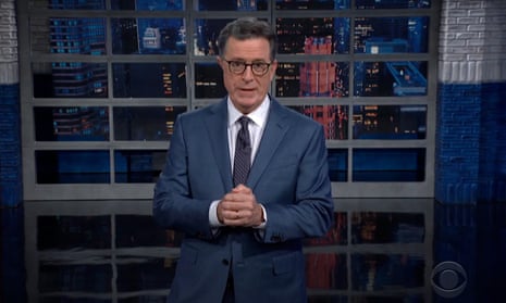 Stephen Colbert on Trump’s 2024 kick-off speech: “He seems disinterested, low energy, and frankly spent. That mob is gonna have to change their chant to ‘wake him up!’”