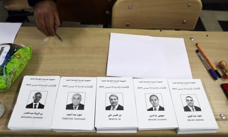 Ballot papers at a polling station in Algiers