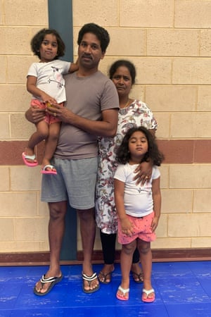 Nades, Priya, Kopika and Tharunicaa at the Christmas Island detention centre