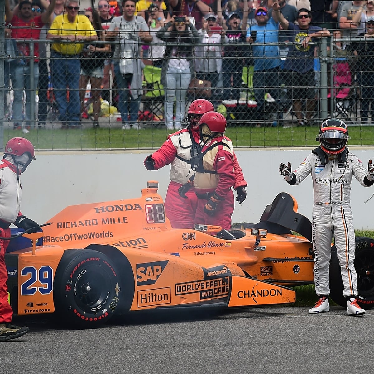 Fernando Alonso S Indy 500 Debut Was Superb But His Engine Let Him Down Again Sport The Guardian