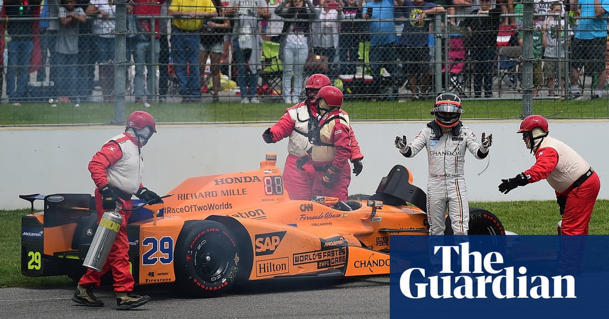 Fernando Alonso S Indy 500 Debut Was Superb But His Engine Let Him Down Again Fernando Alonso The Guardian Fernando Alonso S Indy 500 Debut Was Superb But His Engine Let Him Down Again Fernando Alonso The Guardian