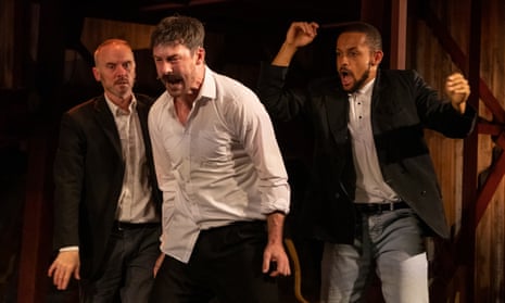 From left: Mark Womack, Barry Sloane and Aron Julius in Boys from the Black Stuff at Royal Court, Liverpool.