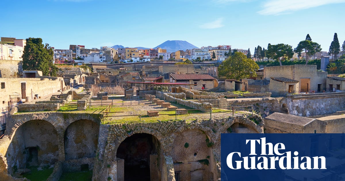 ‘Sensational’: skeleton buried in Vesuvius eruption found at Herculaneum