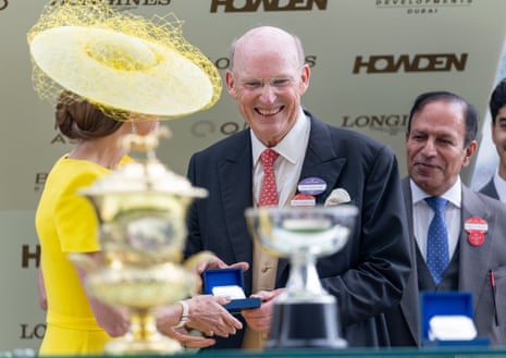 The Princess of Wales presenting the prize for the Prince of Wales’s Stakes to John Gosden on Wednesday.