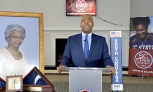 South Carolina Senate candidate Jamie Harrison spoke at the Democratic National Convention in August.