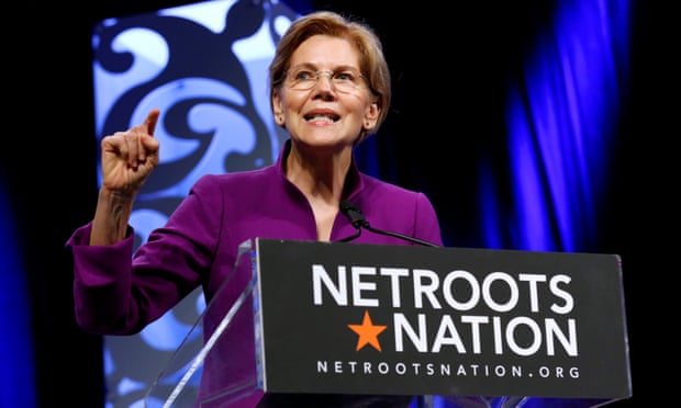 Elizabeth Warren speaks at the Netroots Nation annual conference for political progressives in New Orleans.
