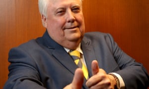 United Australia Party (UAP) leader Clive Palmer gestures during a media event at the Playford Hotel in Adelaide